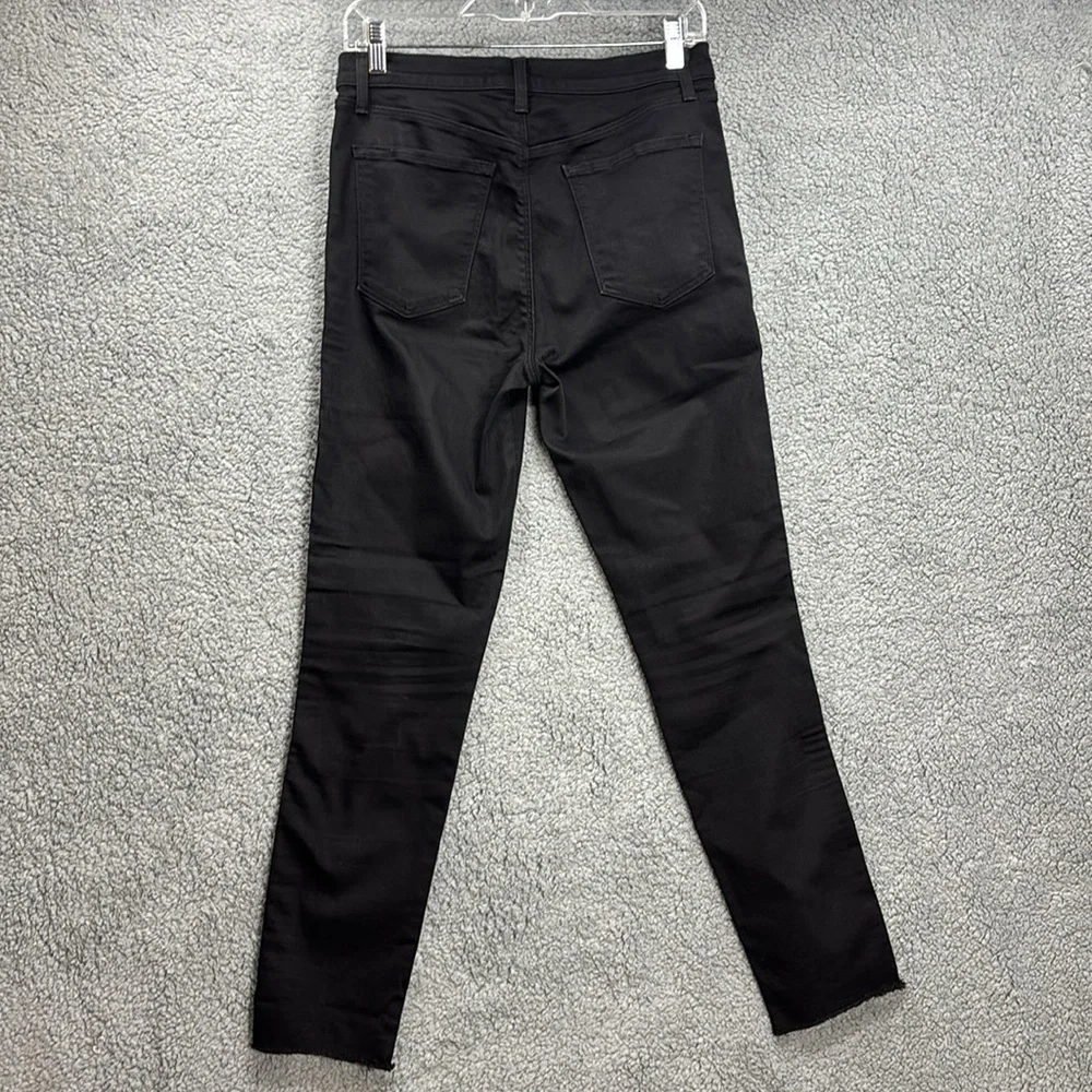 💚👖J Brand Maria Highway Black Size 29 Stretch Cotton Blend Raw Hem - Picture 7 of 11